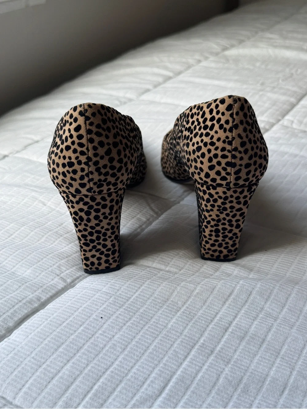 Sole Society cheetah print pointed toe block heels size 8